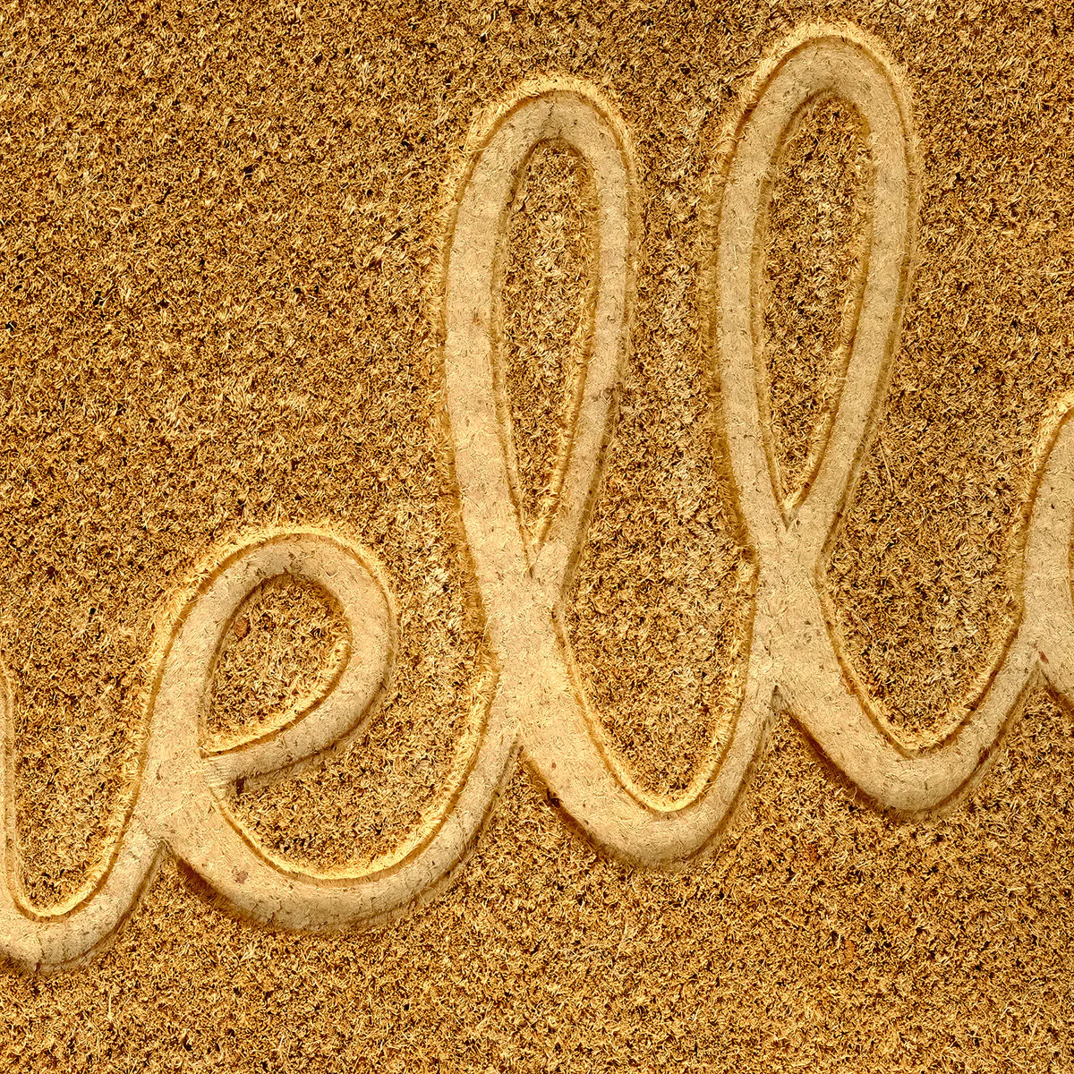 Hello Coir Outdoor Mat - 50 x 80cm - Beige - Durable & Non-Slip - Image 3