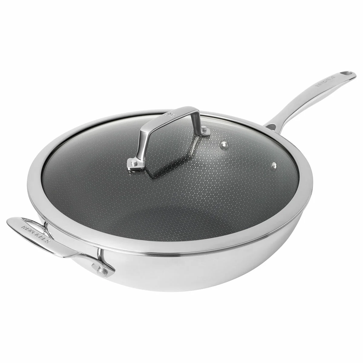 Henckels Paradigm Non-Stick Wok with Lid 30cm Heavy Duty Tri-Ply Stainless