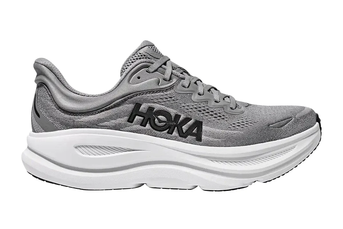 Hoka Men's Bondi 9 Running Shoes Galactic Grey/Stellar Grey - Image 3