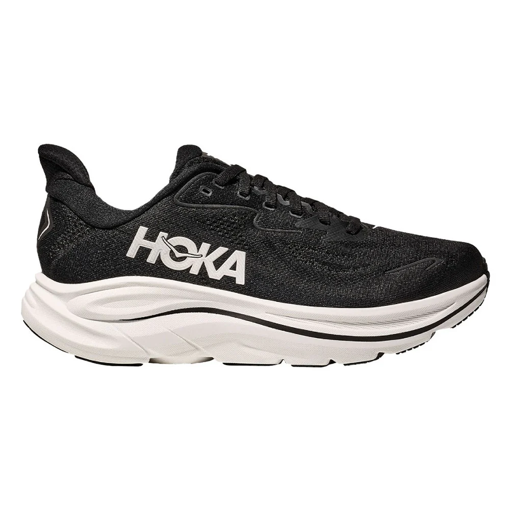 Hoka Men's Clifton 10 Running Shoes Black/White - Image 7