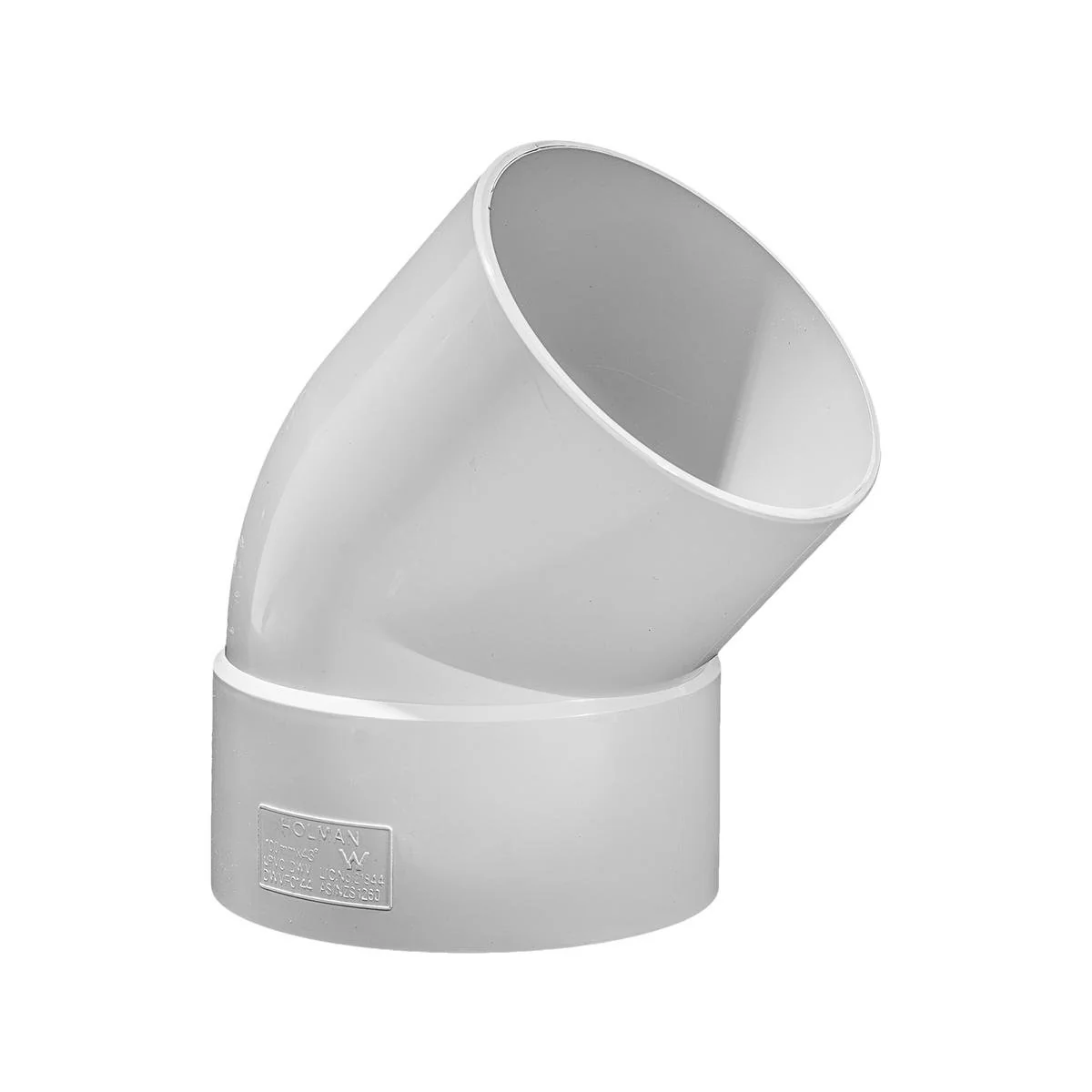 Holman 100mm PVC DWV Plain Bend 43º Male Female Connection