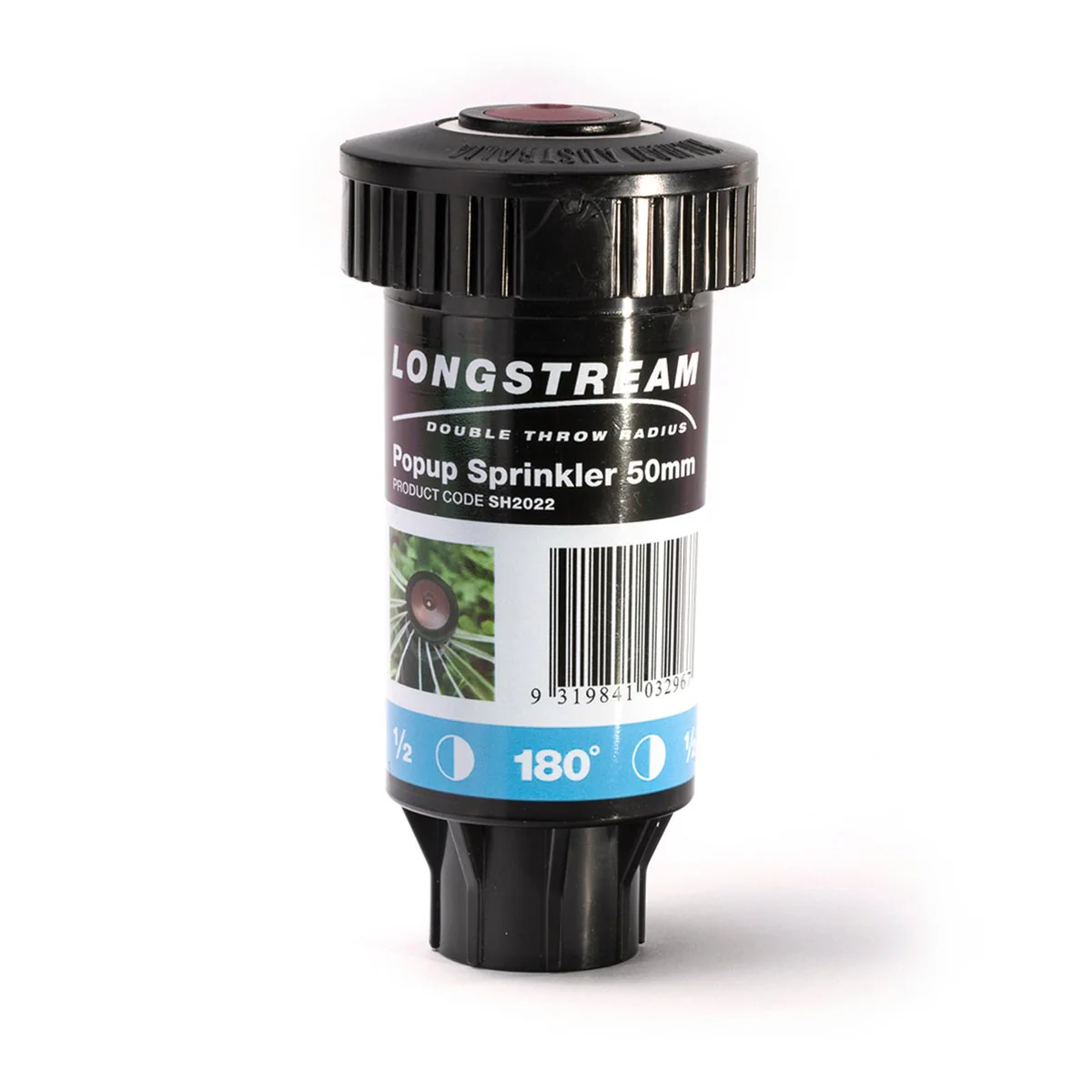 Holman 50mm Longstream Rotating Pop Up Sprinkler - 1/2 Circle - Black/Red - Image 2