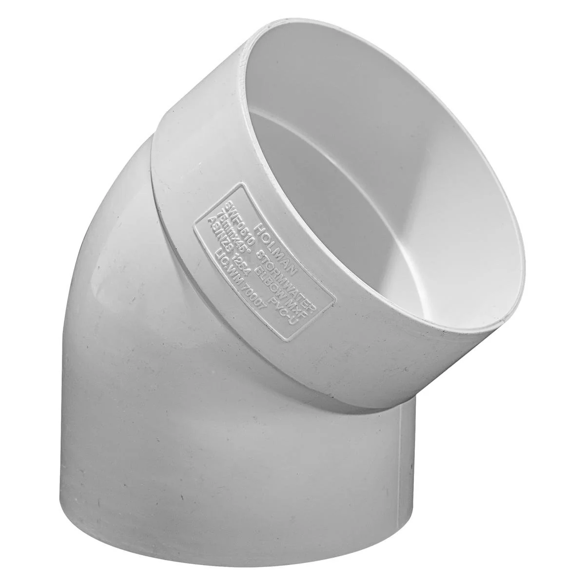 Holman 75mm Stormwater Elbow - PVC - 45 Degree - Durable Connection