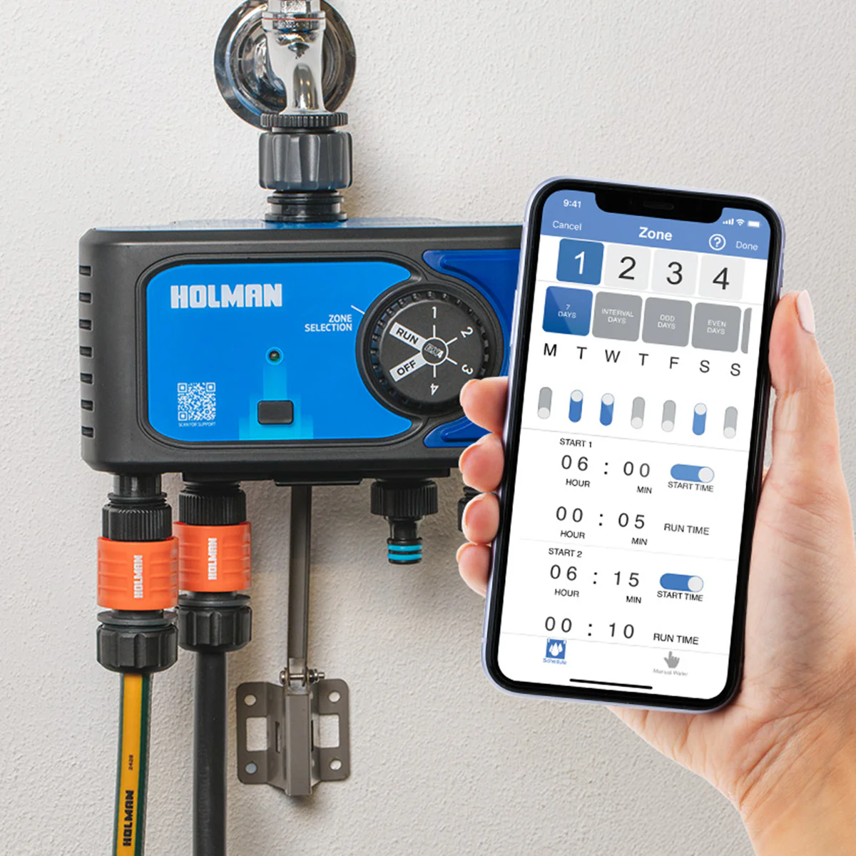 Holman bx4 4x Outlet Bluetooth Tap Timer - 118mm x 192mm x 215mm - Efficient Watering Control - Image 3