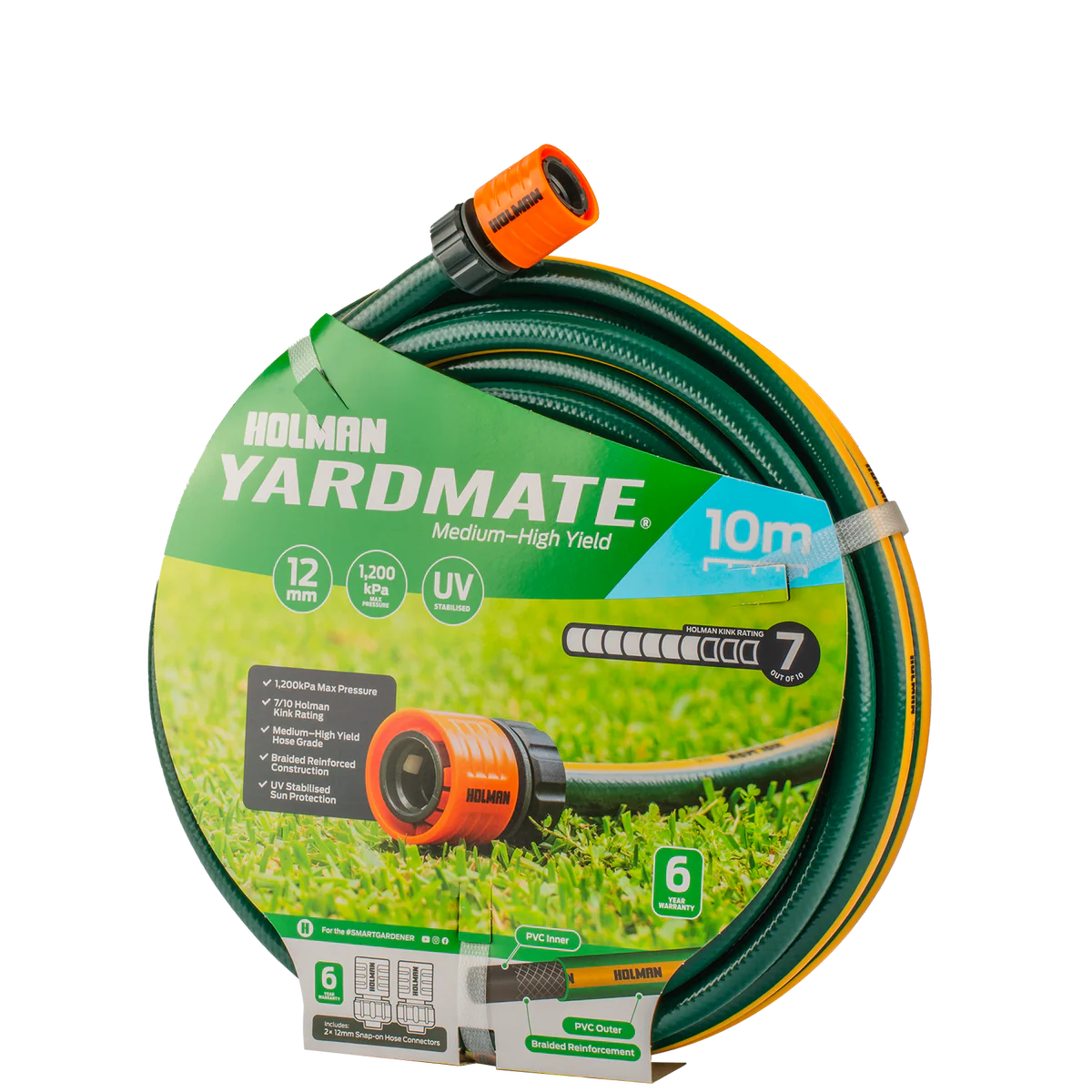 Holman Garden Hose - 12mm x 10m - PVC - Kink Resistant