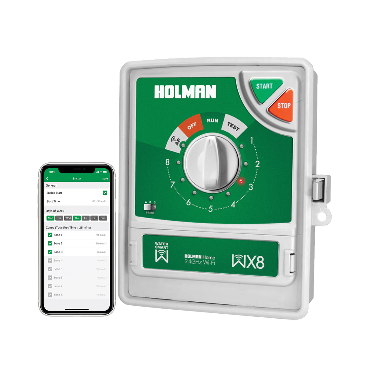 Holman Wi-Fi Irrigation Controller - 8 Zones - Plastic - App Controlled
