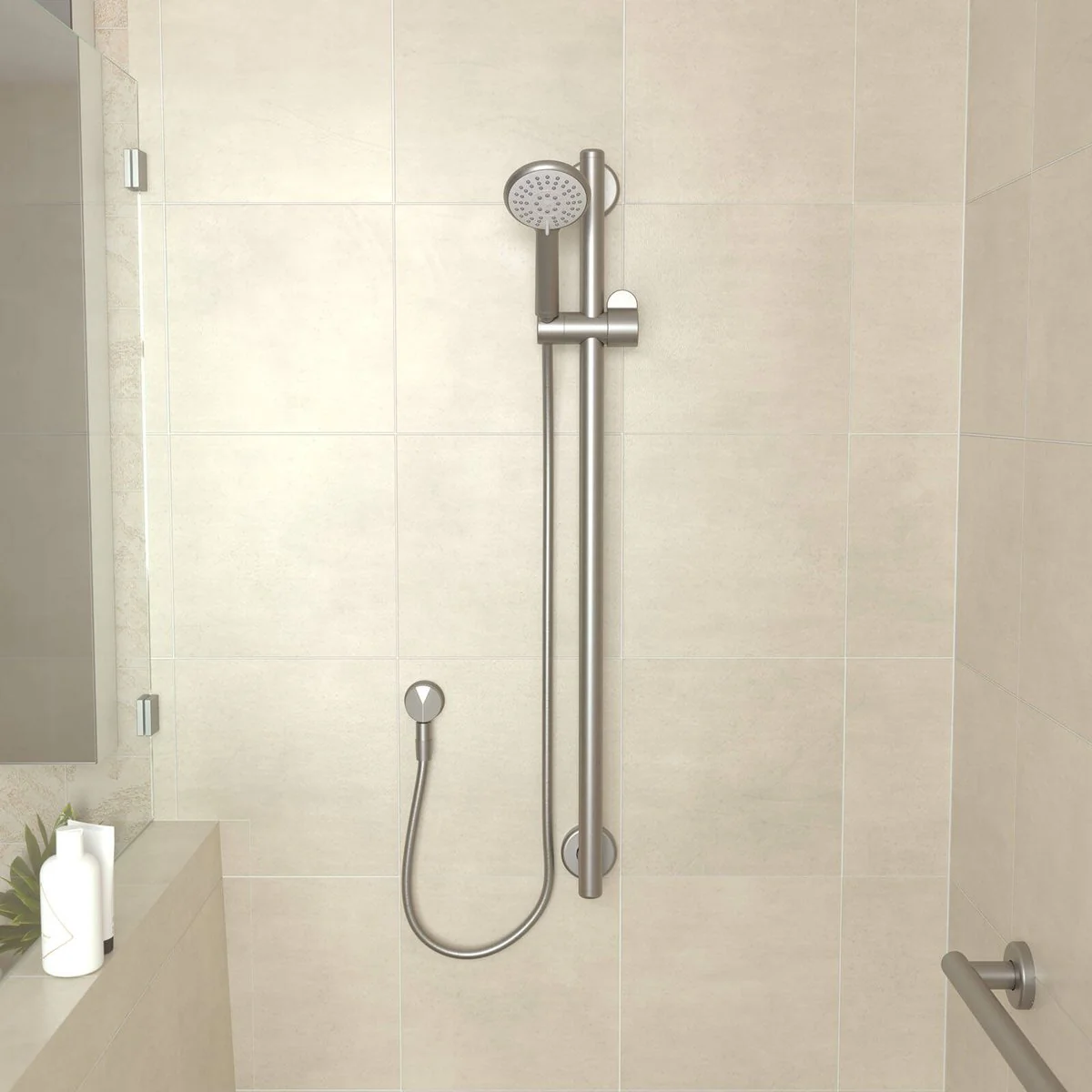 Homecare By Caroma 900mm Rail Shower Set - Brushed Nickel - Safety & Durability - Image 5