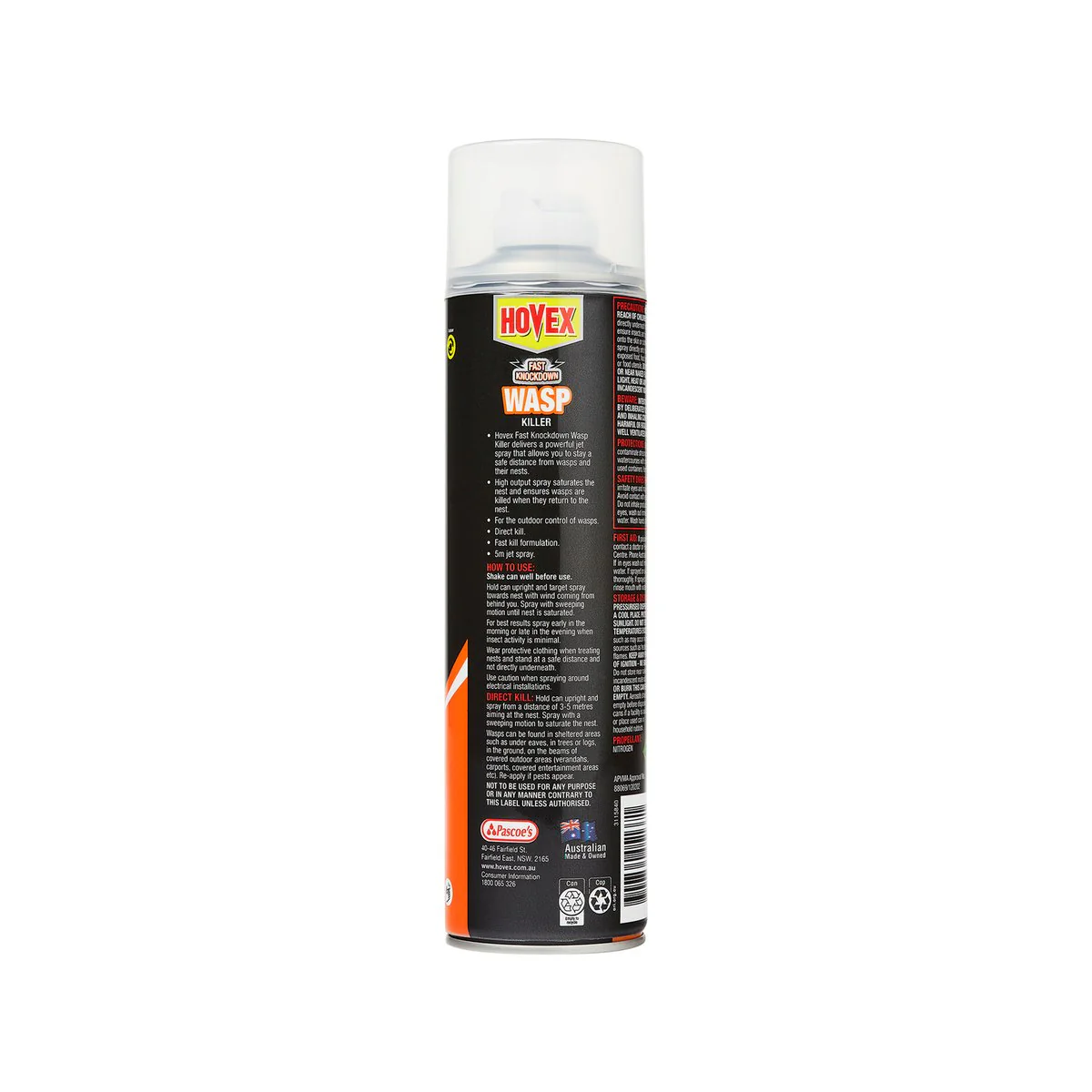 Hovex Fast Knockdown Wasp Killer 350g - 5-Meter Jet Spray - Outdoor Use - Image 2