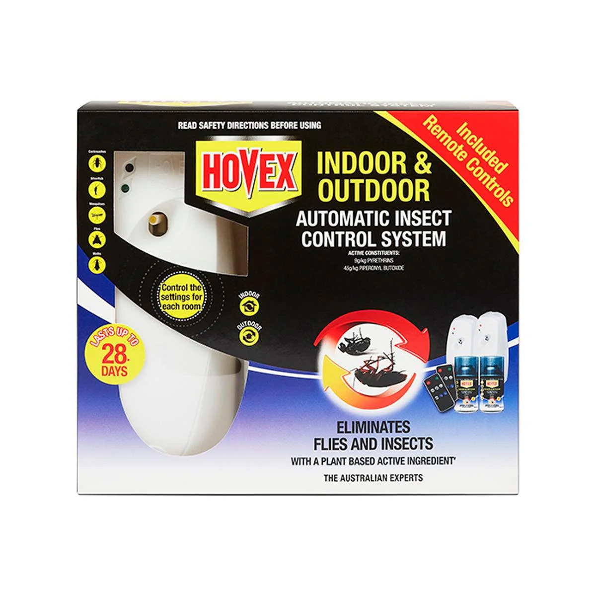 Hovex Indoor Outdoor Auto Control - 2 Pack - Plant Based - Insect Elimination
