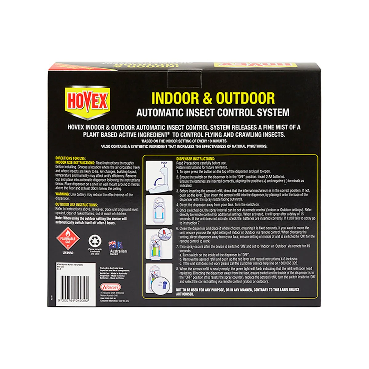 Hovex Indoor Outdoor Auto Control - 2 Pack - Plant Based - Insect Elimination - Image 2