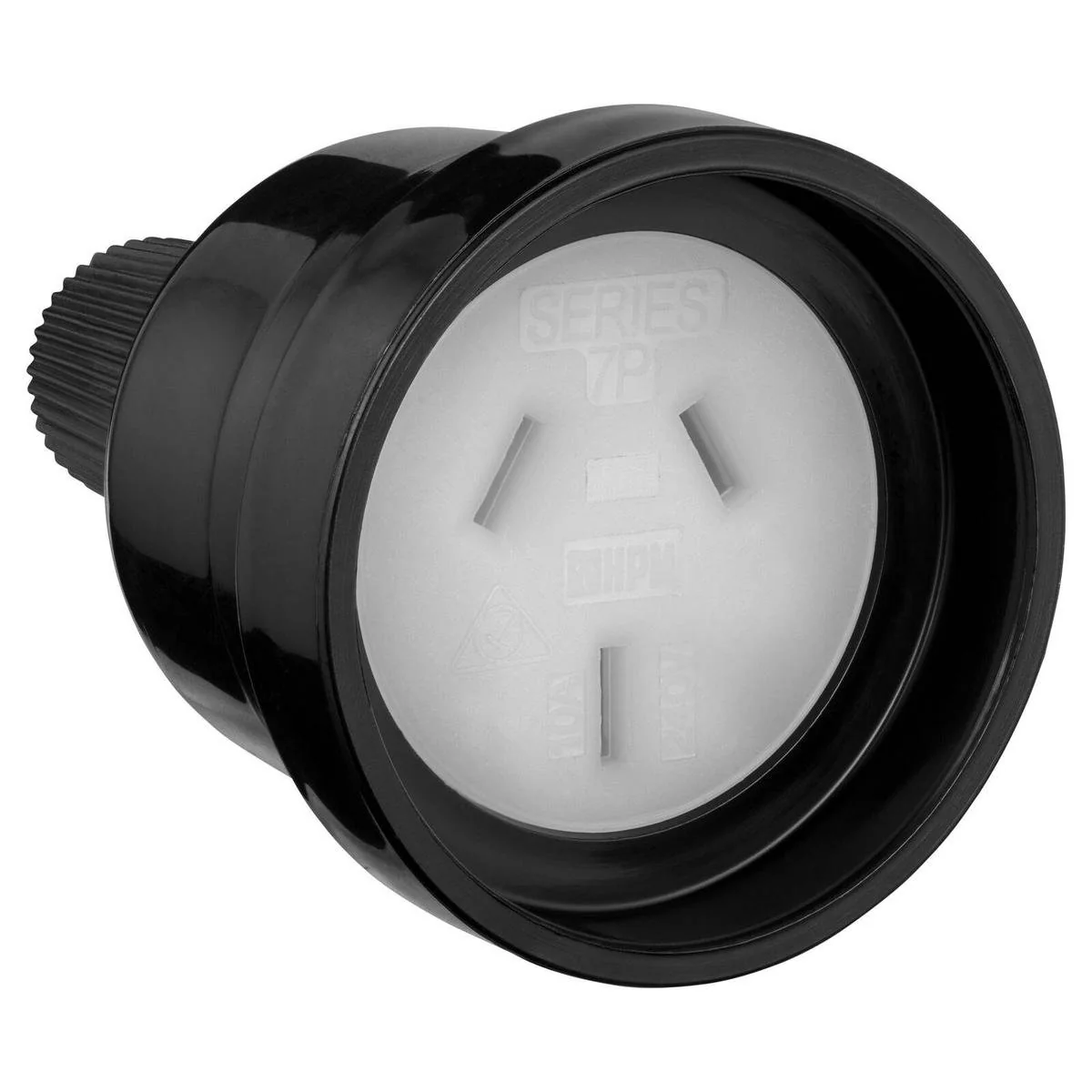 HPM 10 Amp 3 Pin Extension Cord Socket - 240V - Black - Durable & Safe