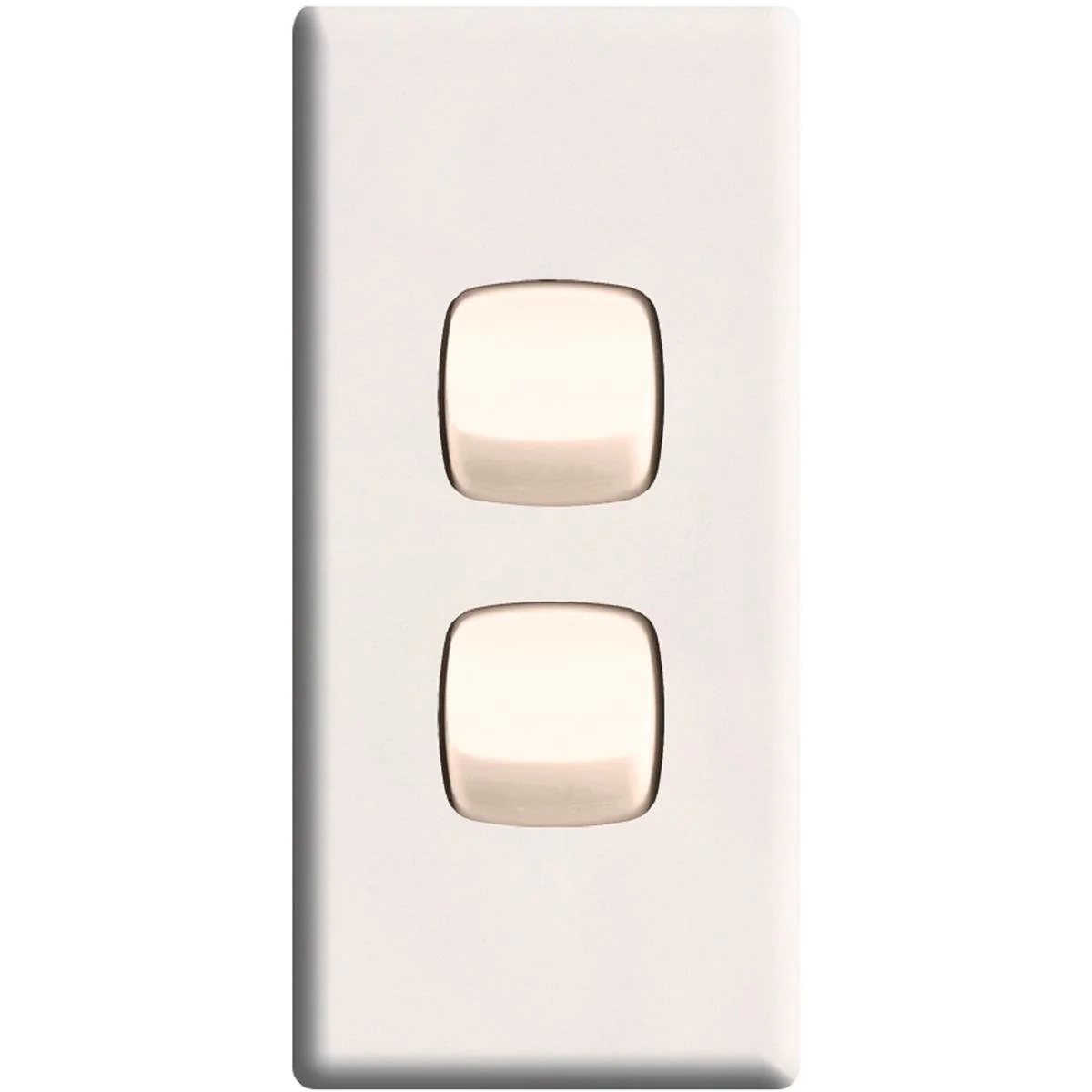 HPM 2 Gang Architrave Switch - 4mm Slim Gloss White - Easy Install