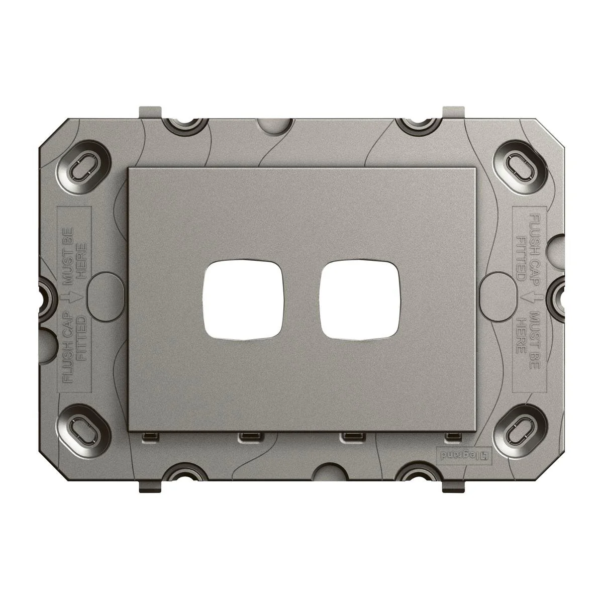 HPM Arteor 2 Gang Wall Switch Grid Only 128mm x 91mm Magnesium - Minimalist Design