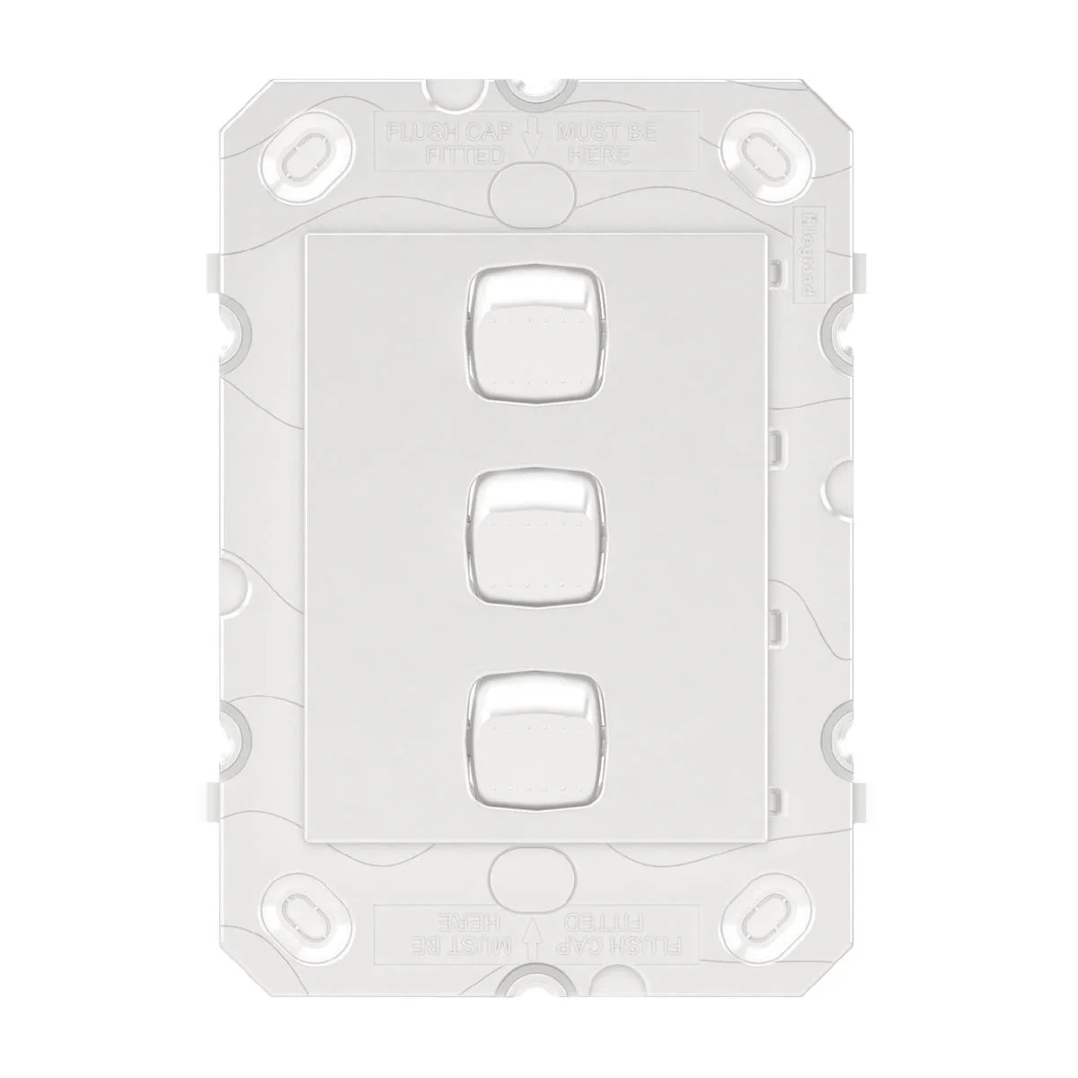 Hpm Arteor 3 Gang Wall Switch Grid 115mm x 80mm White - Durable Design