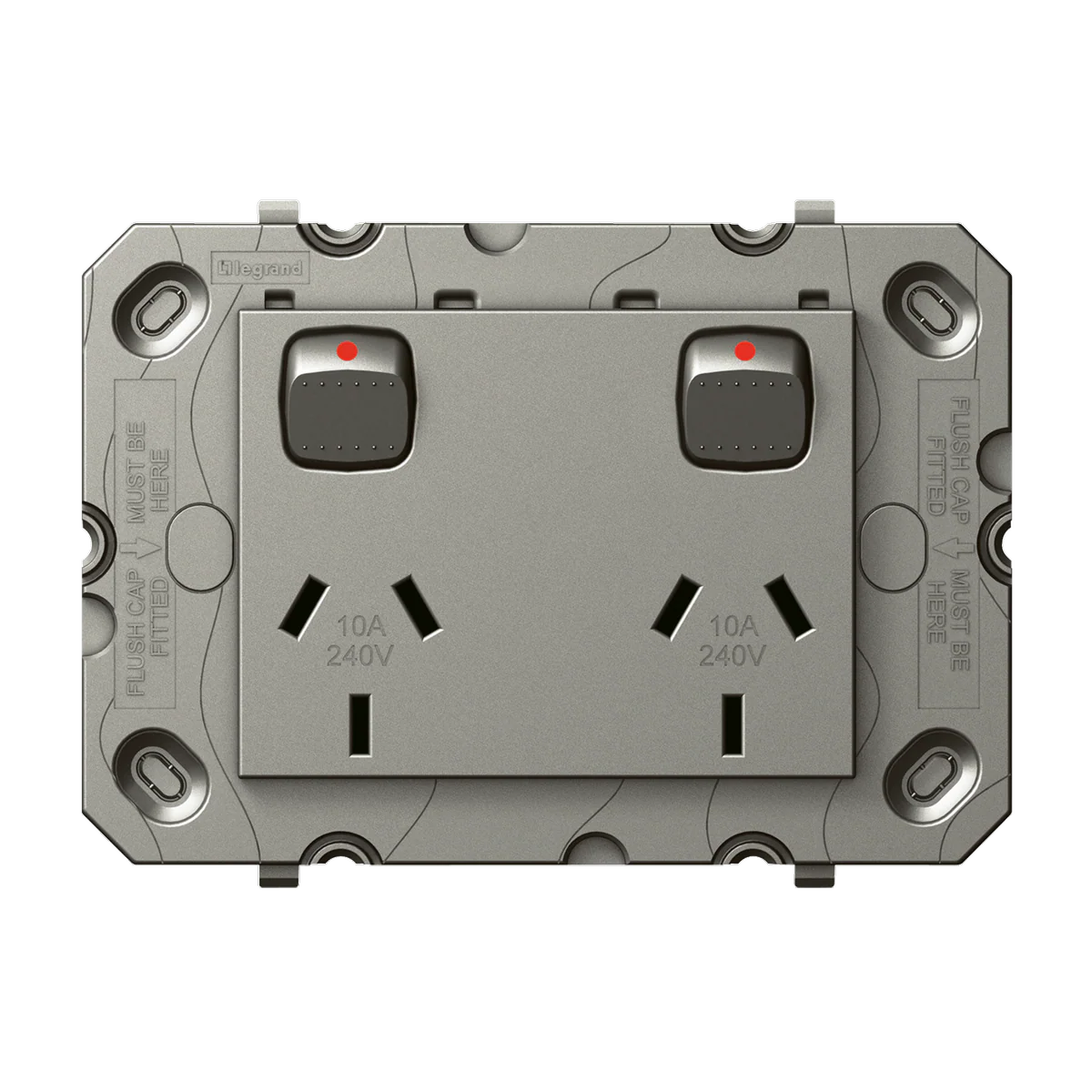 Hpm Arteor Double Powerpoint Grid - 2 Gang - 113mm x 77mm - Magnesium