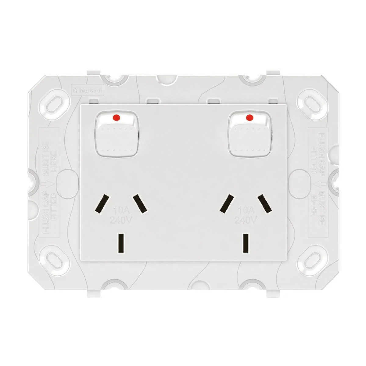 Hpm Arteor Double Powerpoint Grid - 2 Outlets - 115mm x 80mm - White