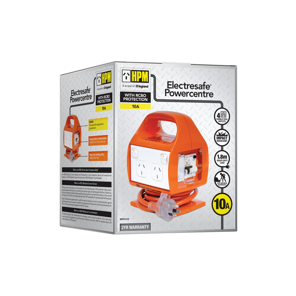 HPM Electresafe Power Centre - 10 Amp - Plastic - RCD Safety Switch - Image 4