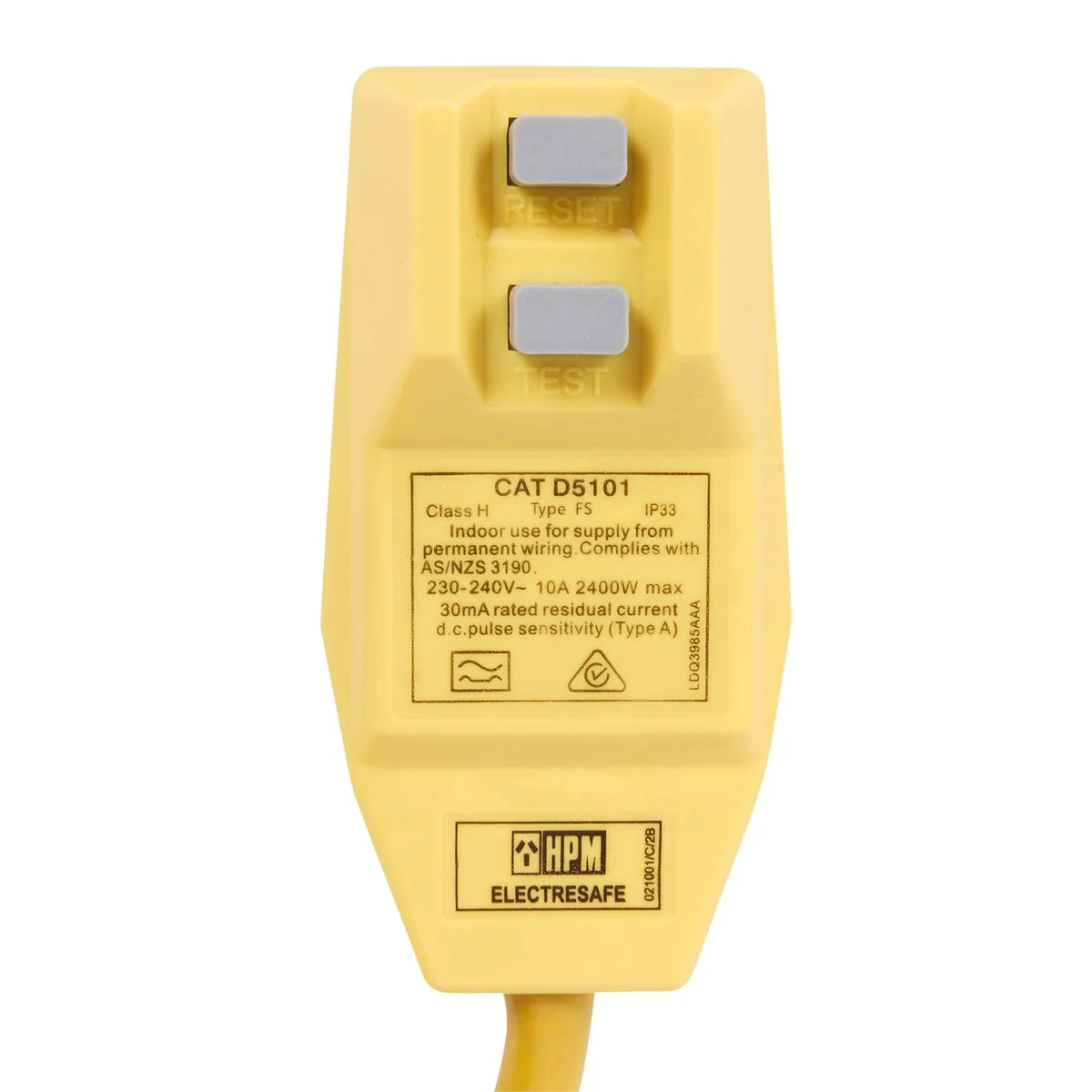 HPM Extension Lead - 1.6m - PVC - Inbuilt RCD Safety Switch - Image 3