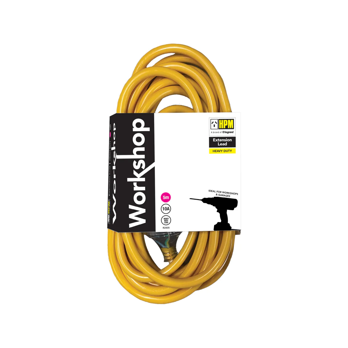 HPM Heavy Duty Workshop Extension Lead 5m 1.0mm 10A Durable PVC