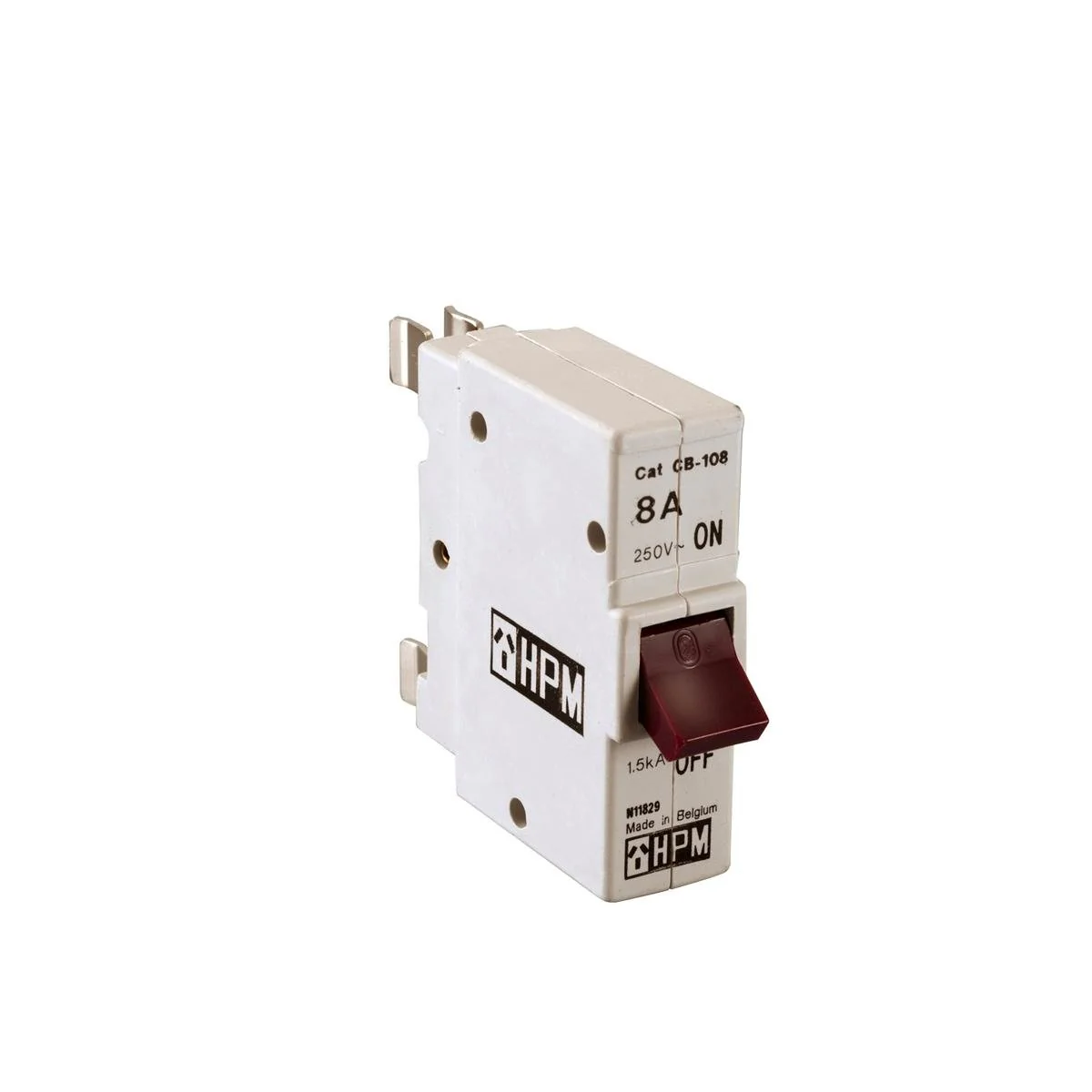 HPM Plug In Circuit Breaker - 8 Amp - Plastic - Tool-Free Reset