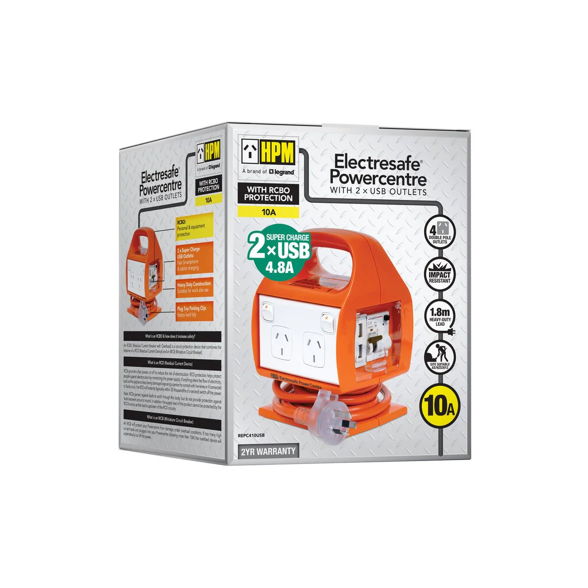 HPM Powercentre - 10 Amp - ABS - RCD Safety Switch - Image 4