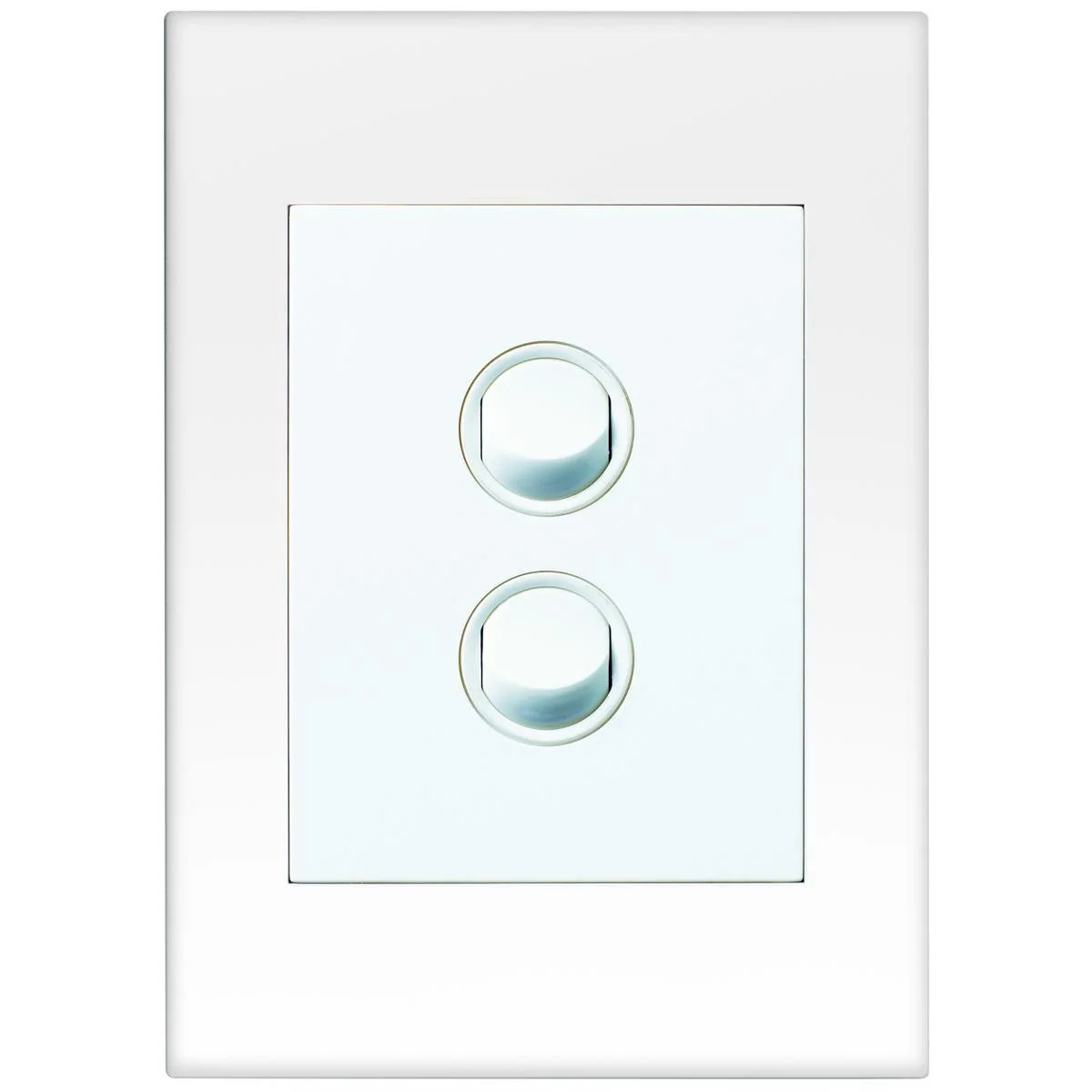 HPM Vivo 2 Gang Wall Switch - 85mm x 118mm - White - Reliable Indoor Use
