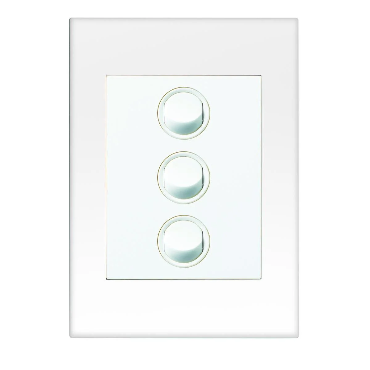 Hpm Vivo 3 Gang Wall Switch - 85mm x 118mm - Plastic - White