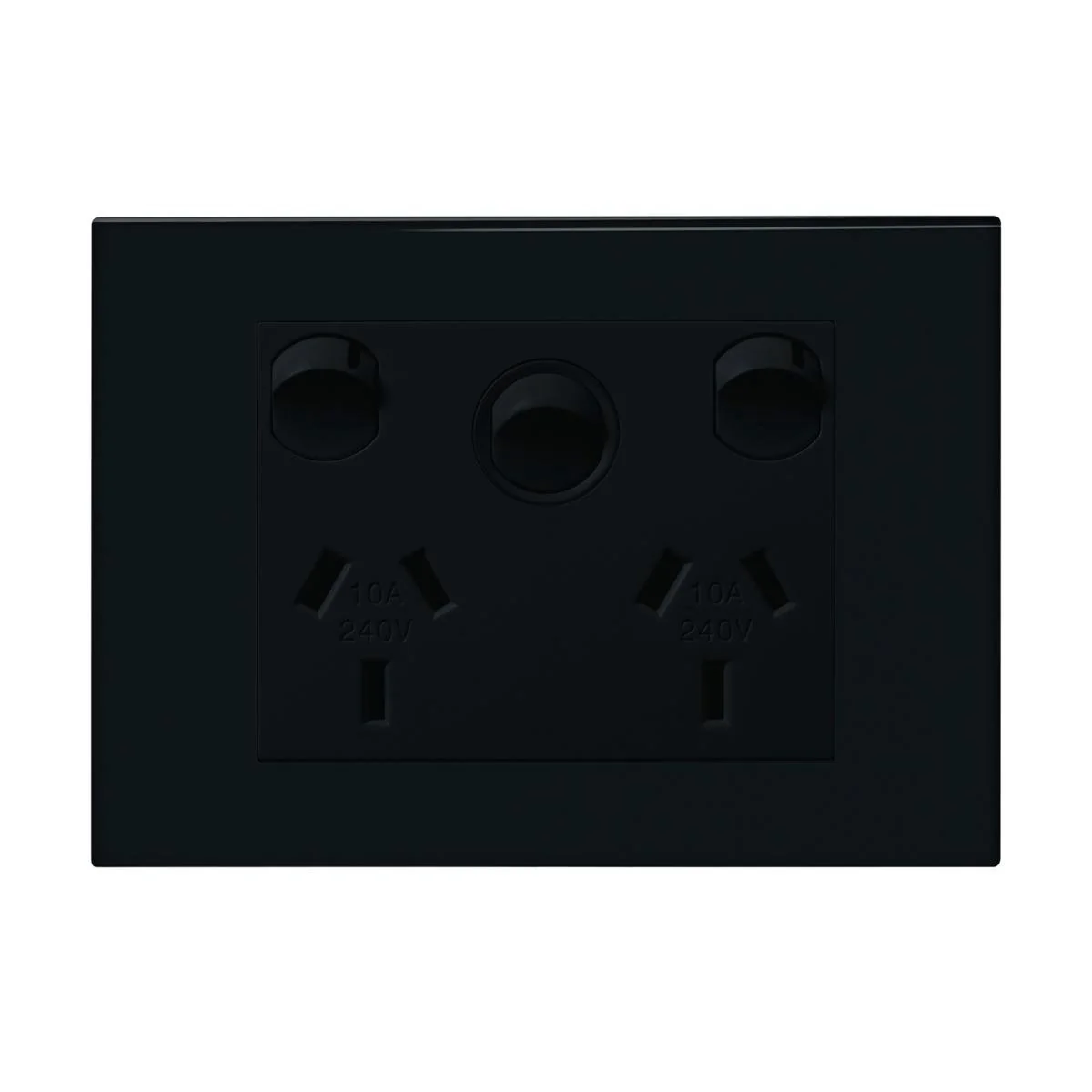 HPM Vivo Double Powerpoint 2 Gang 118mm x 85mm Grey - Extra Switch - Easy Installation
