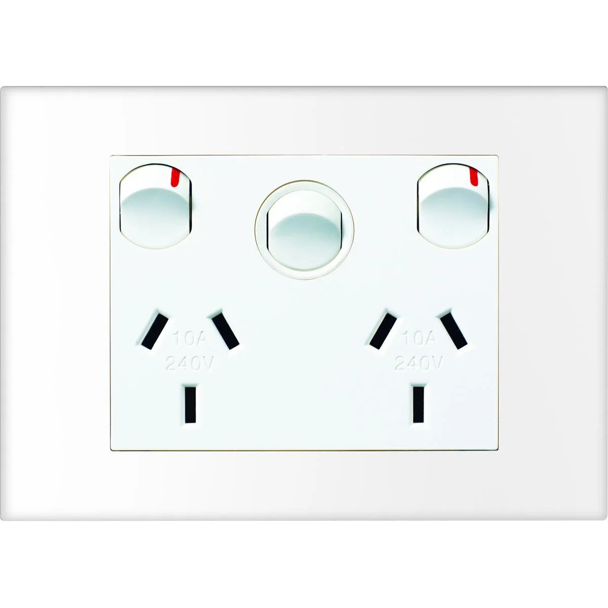 HPM Vivo Double Powerpoint 2 Gang 118mm x 85mm - White - Extra Switch