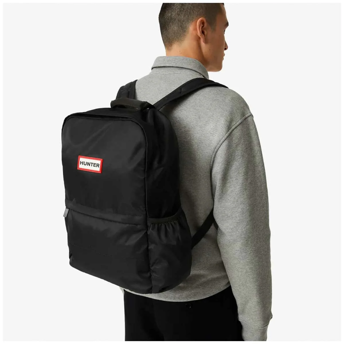 Hunter Water-Resistant Nylon Top Clip Backpack 16L Capacity Black - Image 6