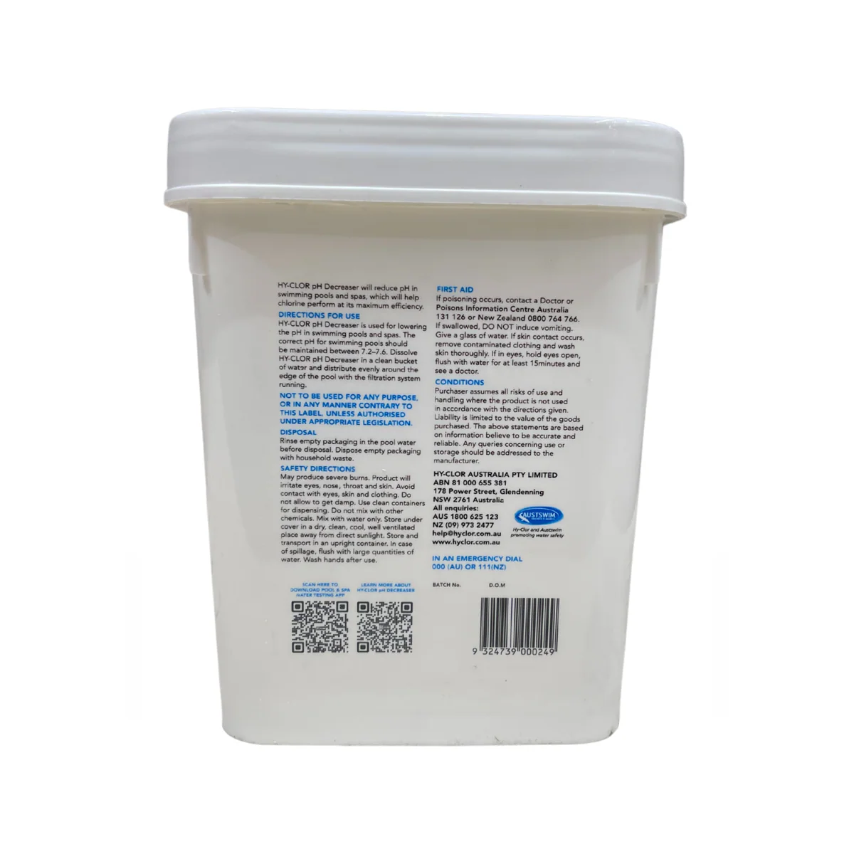 Hy Clor pH Decreaser - 3kg - Sodium Bisulphate - Powerful Control - Image 2