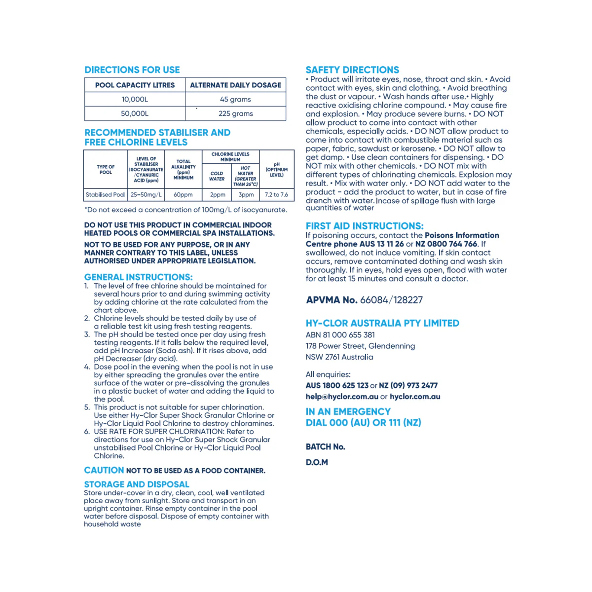 Hy Clor Pool Chlorine - 2kg - Sodium Dichloroisocyanurate - 3 in 1 - Image 4