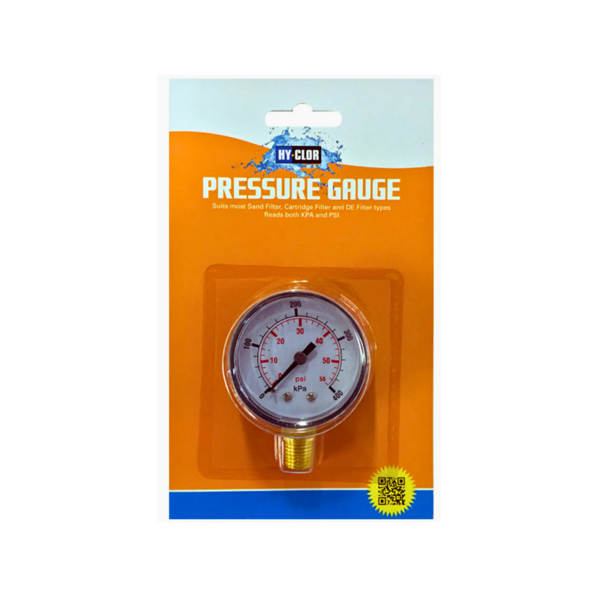 Hy Clor Pool Pressure Gauge - 50mm x 170mm - UV Resistant Plastics - Image 2