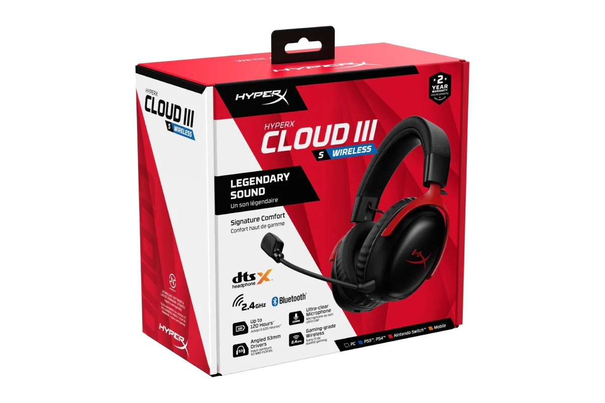 HyperX Cloud III S Wireless Gaming Headset Black Red - Image 9