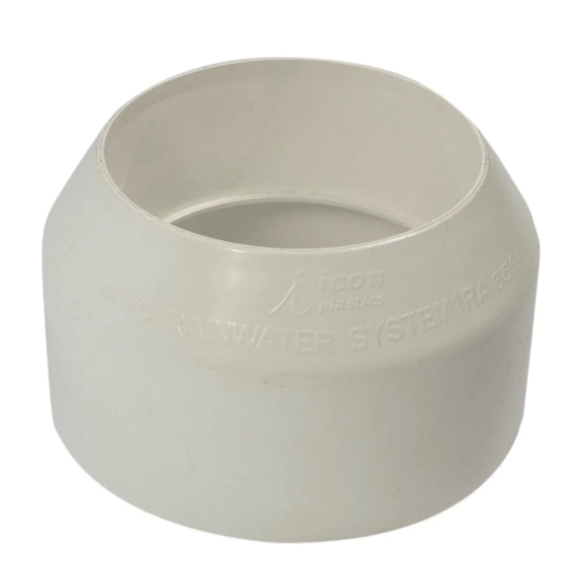 Icon Plastics 80-90mm Round PVC Downpipe Adaptor Durable White