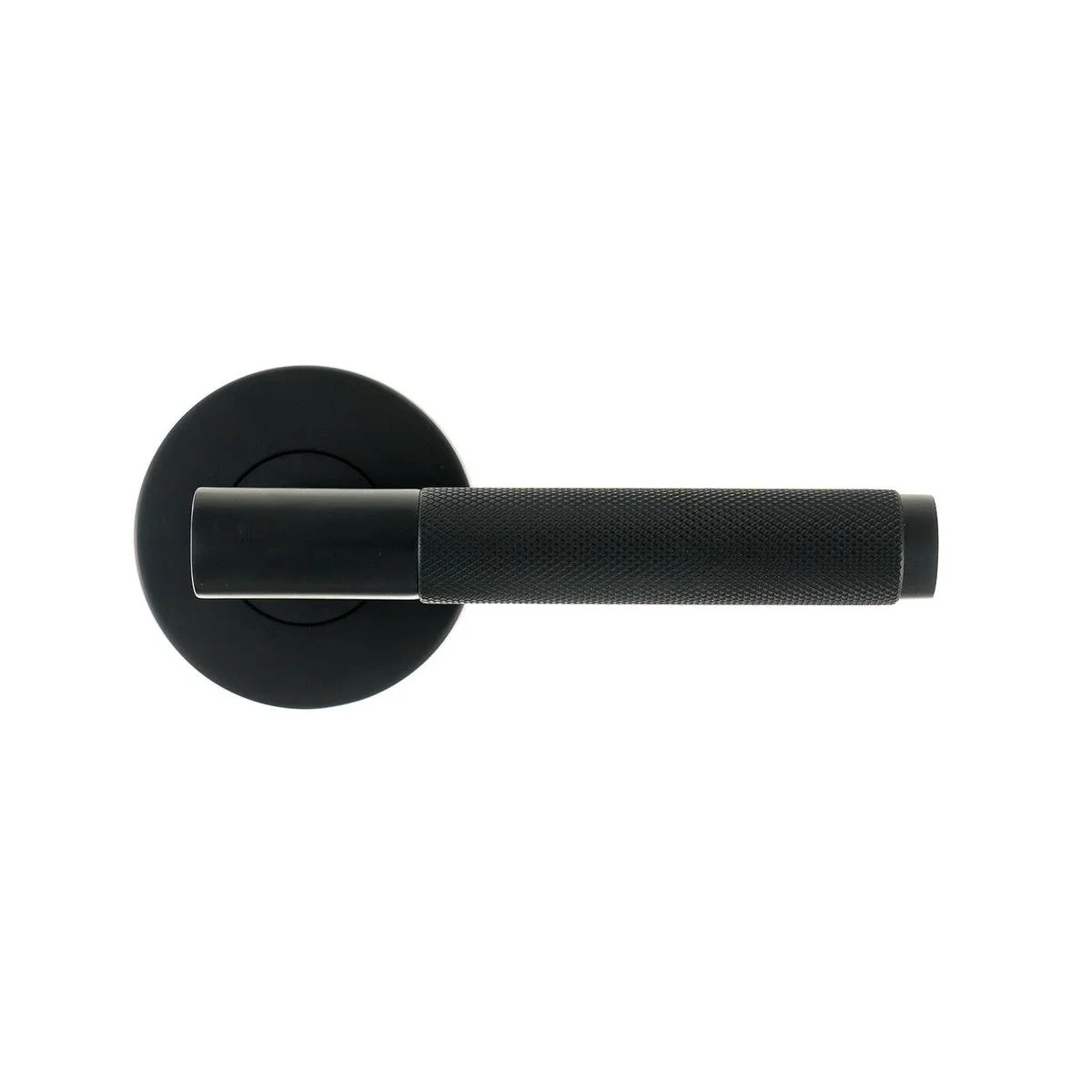 Ikonic Black Matte Knurled Privacy Lever Set - 1 Pack - 165mm x 190mm - Snib Locking
