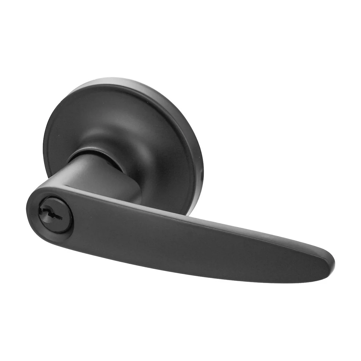 Ikonic Black Matte Norr Entrance Lever Set - 185mm x 188mm x 65mm - Secure Key Lock - Image 4