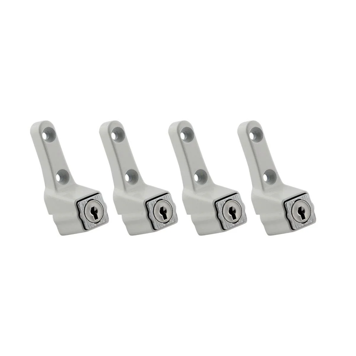 Ikonic Sliding Window Lock - 4 Pack - Metal - White Finish