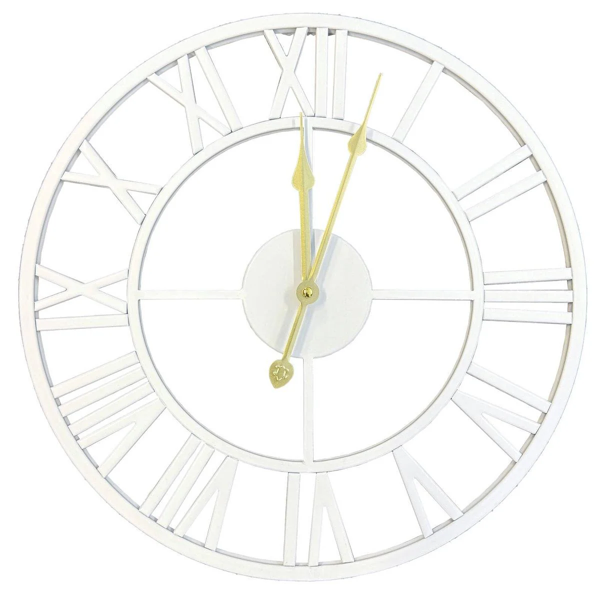 Infinity 40cm Classic White Metal Wall Clock - Indoor/Outdoor - Quartz Movement