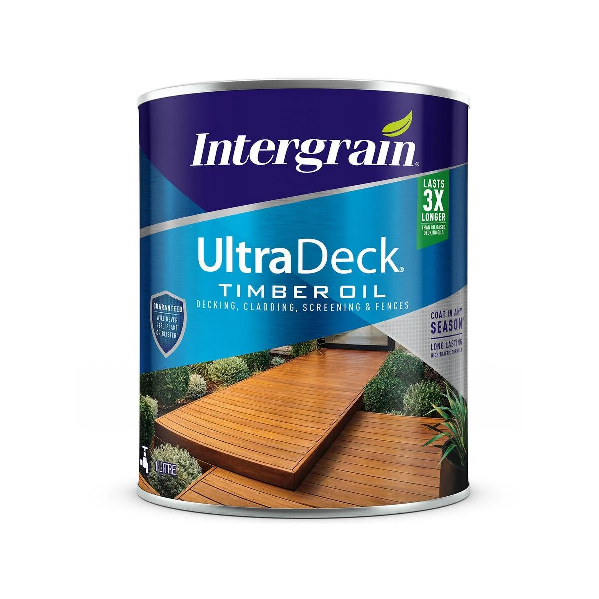 Intergrain Timber Decking Oil 1L Jarrah Water-Based Long-Lasting Finish