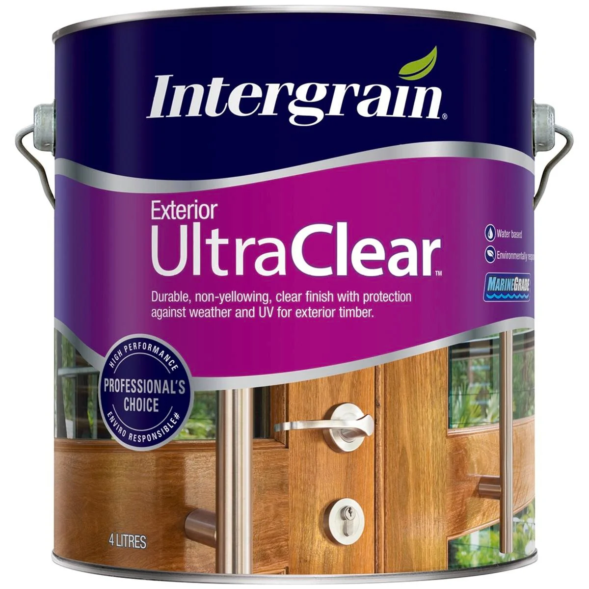 Intergrain Ultraclear Exterior Varnish 4L Water Based UV Protection