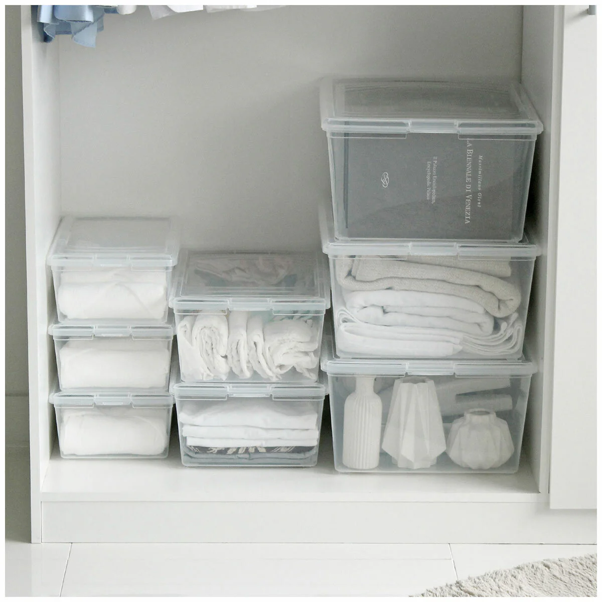 Iris Stackable Storage Box 11 Litre Capacity 8 Pack Clear Plastic - Image 6