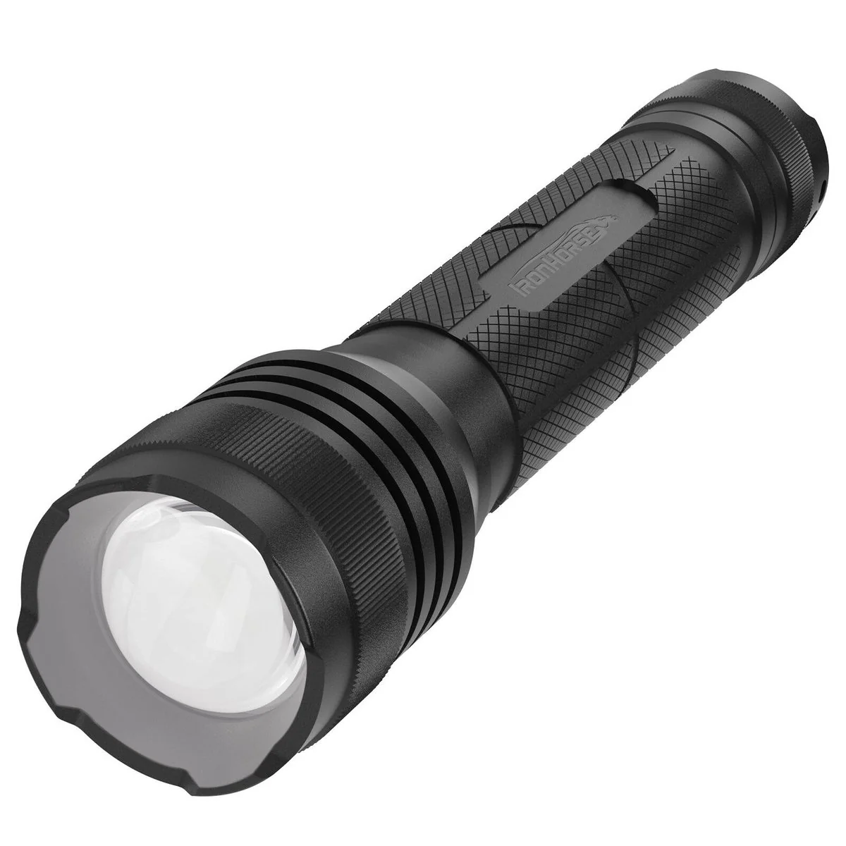 Ironhorse 1400lm Premium Torch Flashlight - Adjustable Focus - Black - 6 AA Batteries