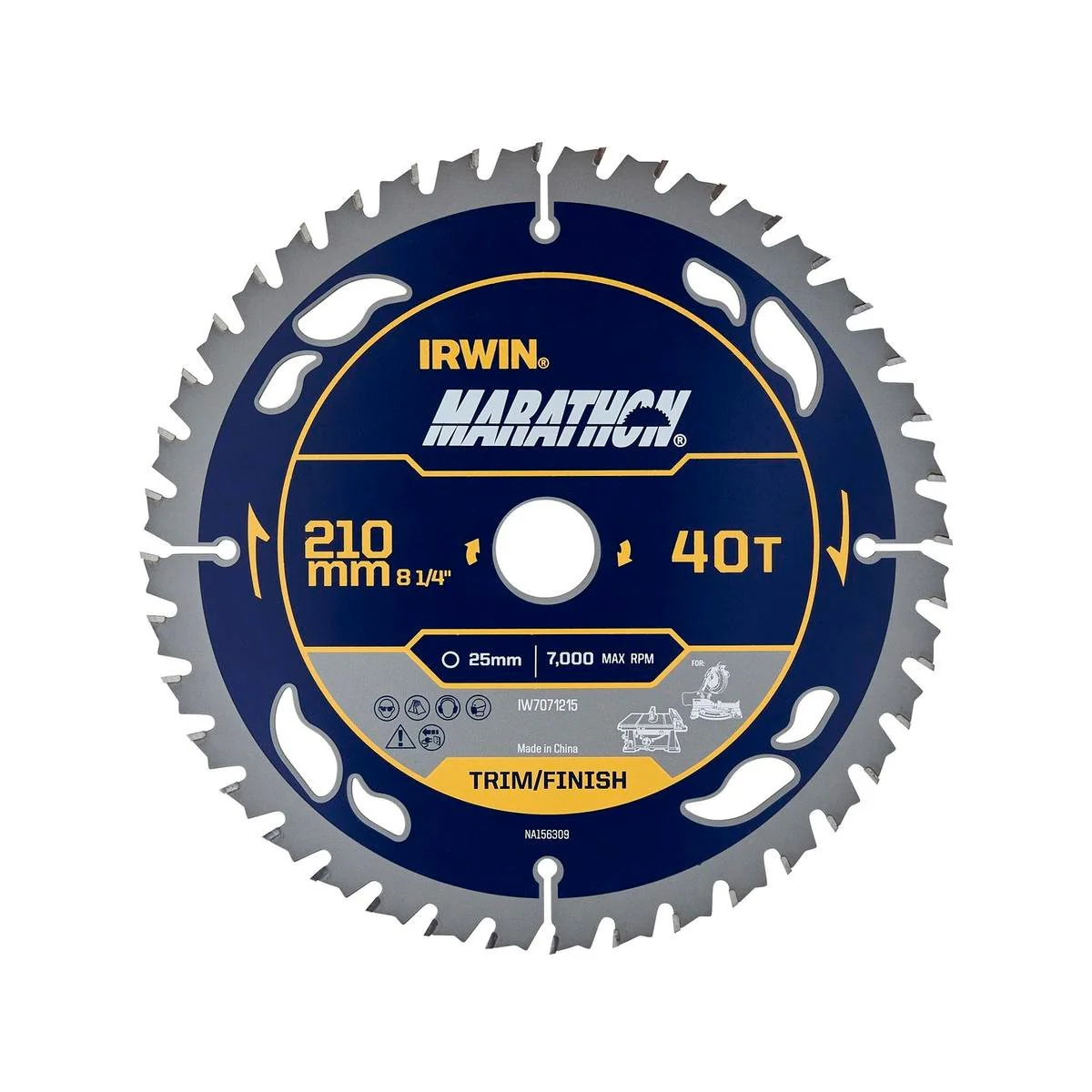 Irwin 210mm 40t Marathon Circular Saw Blade - Tungsten Carbide - Durable