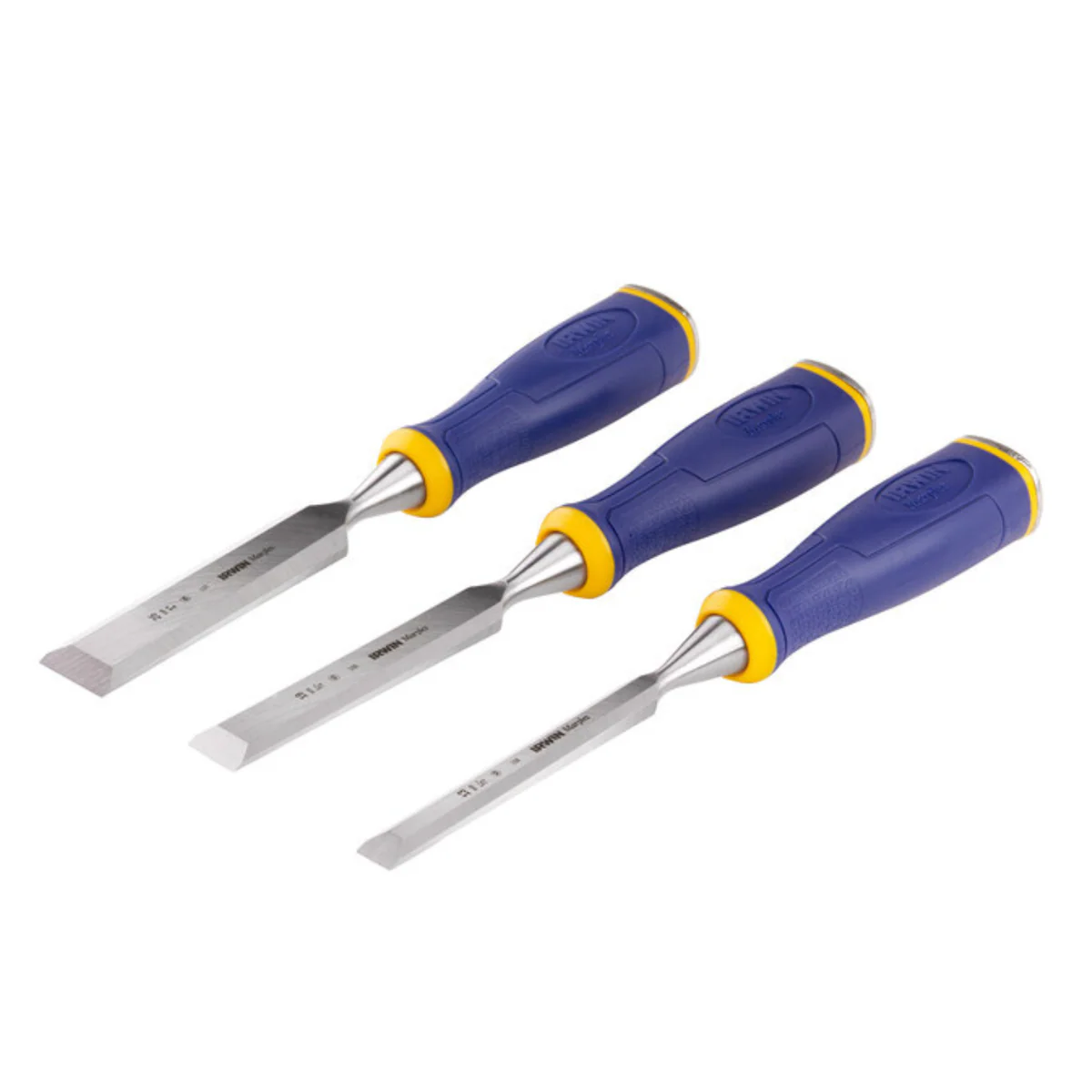 Irwin 3 Piece Marples Chisel Set - 140mm x 50mm x 370mm - Durable Steel Blades