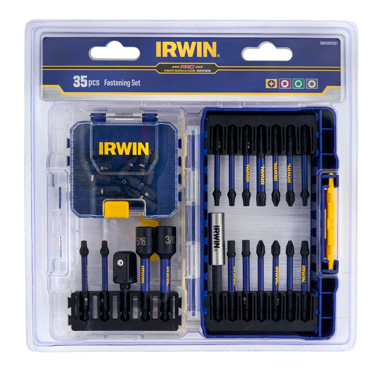 Irwin 35 Piece Screwdriver Bit Set IWAF35PCSET - 210mm x 20mm x 240mm - High-Strength Magnetised Bits - Image 2