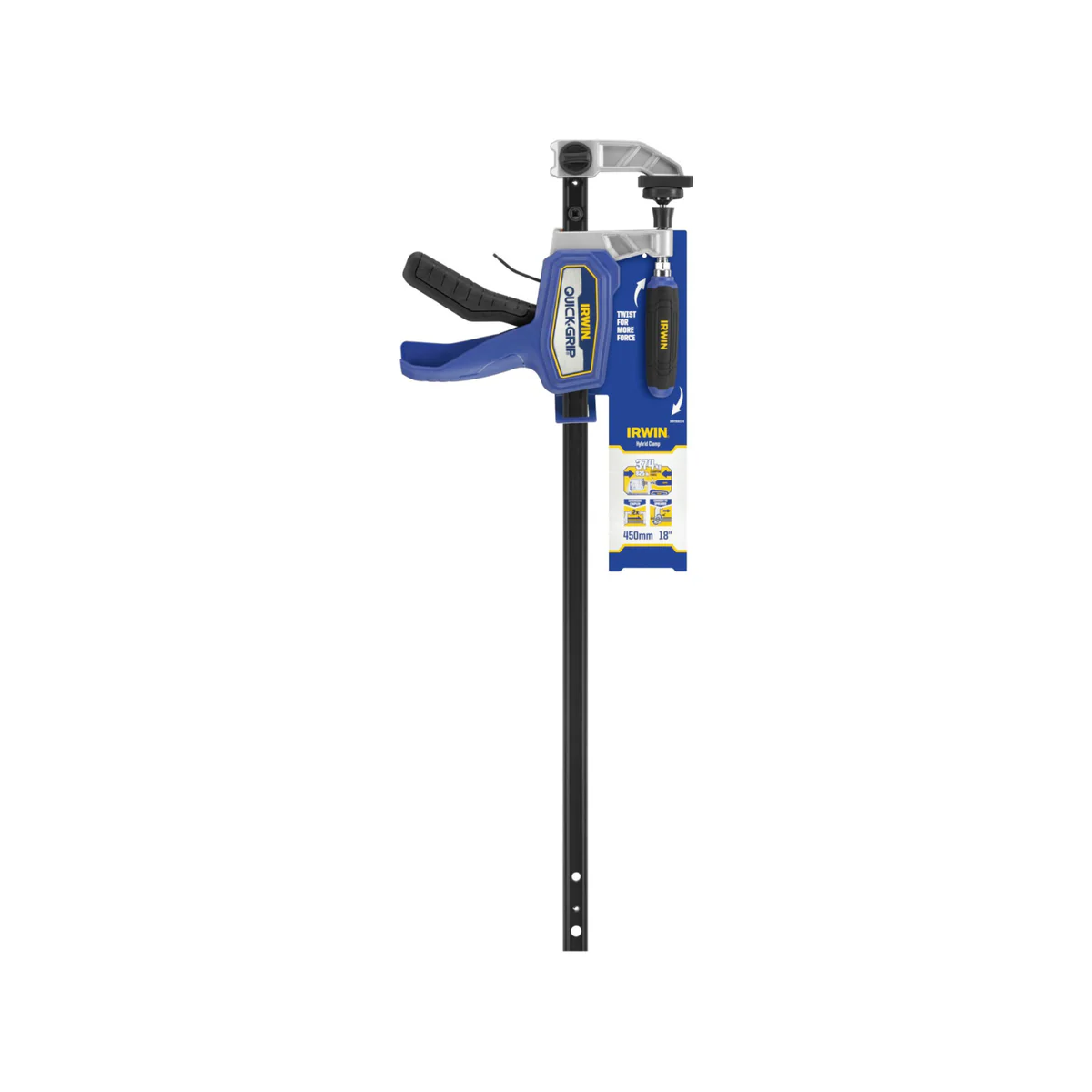 Irwin 450mm Quick Grip Hybrid Bar Clamp - 374kg Clamping Force - Steel - Image 2