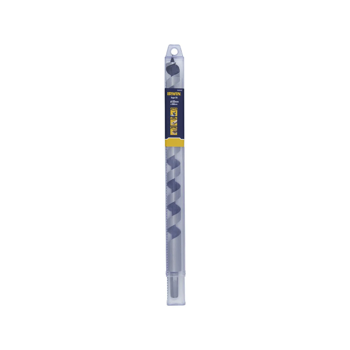 Irwin Auger Bit - 22 x 380mm - Hardened Steel - Self-Pulling Thread - Clean Holes - Image 2