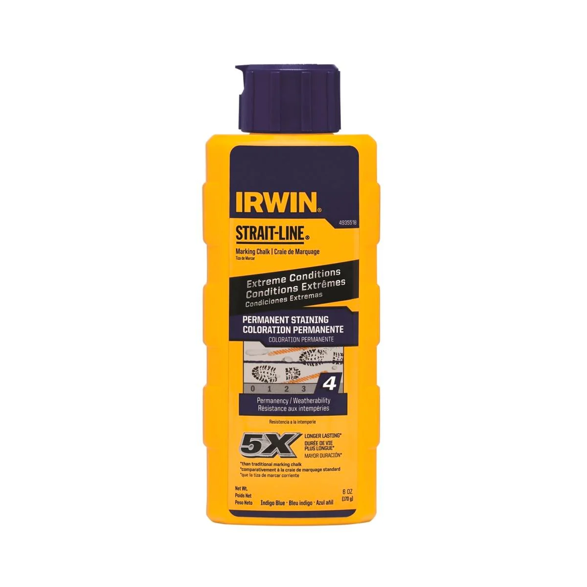 Irwin Chalk Powder Indigo 170g Waterproof High-Flow Nozzle Benefit