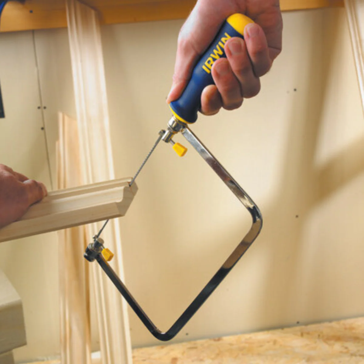 Irwin Coping Saw - High-Speed Steel Blade - 140mm Flat-Bar Frame - Ergonomic Handle - Image 3